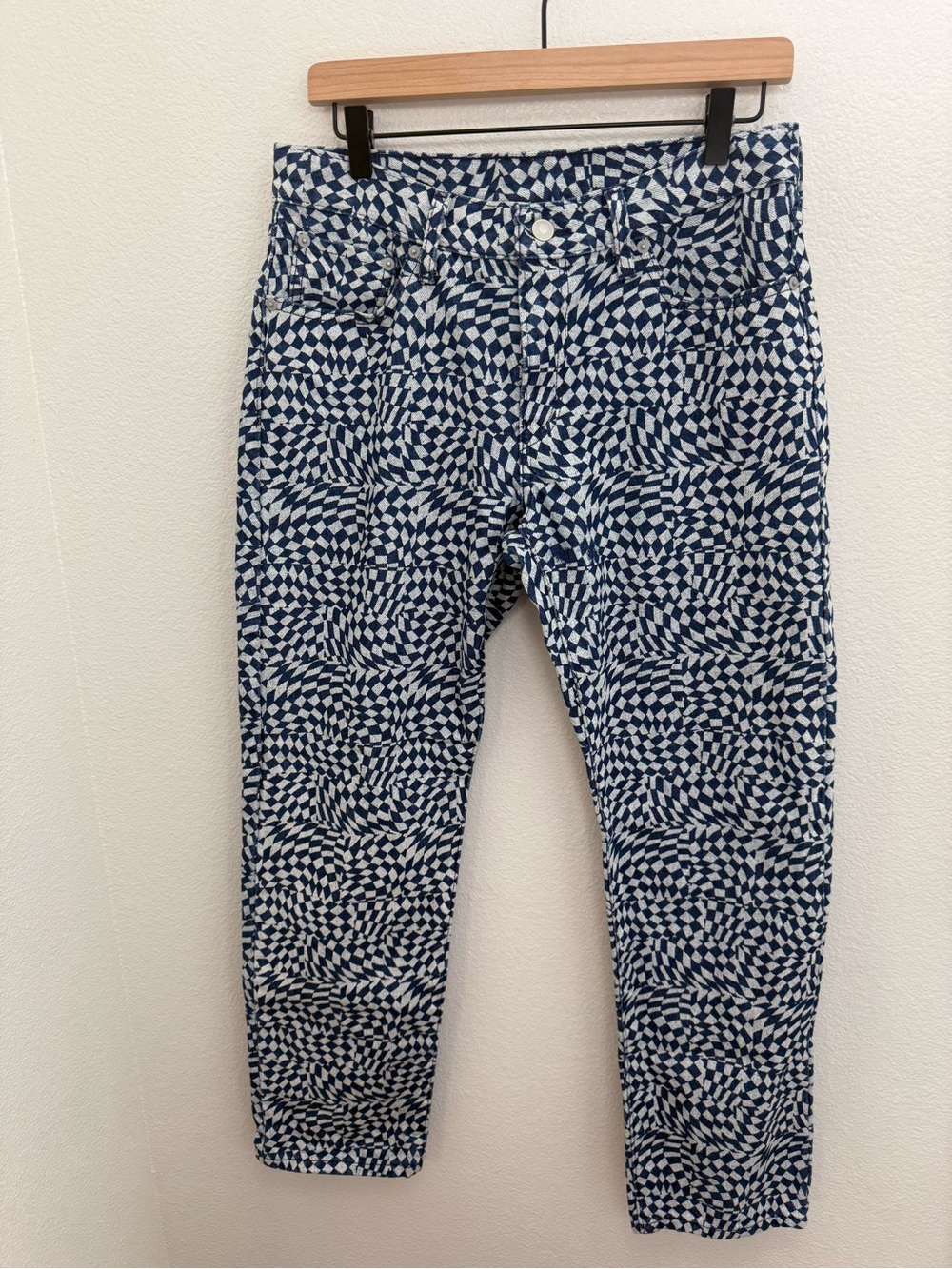 Levi's Blue / White Jeans Wavy 3D Checkered Print Women's Size 29